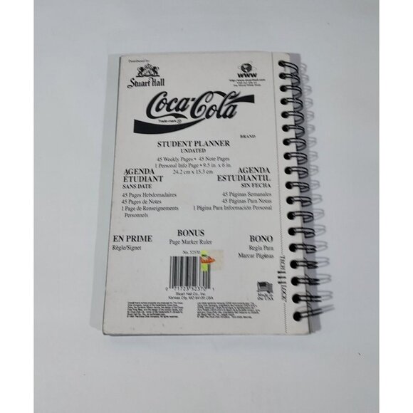 Coca-Cola PolarBear 1995 Spiral Bound Student Planner 9.5"x6.5" Vintage Ephemera - Picture 10 of 15